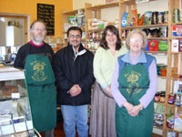 Colour photograph of the Staff and volunteers at the New Roots Café, Spital Hill.