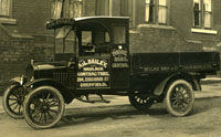 Sepia photograph of a truck from the Bailey's haulage business.