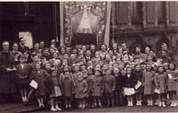 Sepia photograph of the Lopham Street Chapel Sunday School parade.