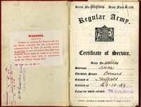 Colour scan of the first pages of a soldier's Certificate of Service book from 1929.