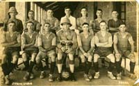 Sepia photograph of the army rugby team in Poona, India, 1932.