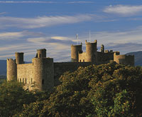 Colour photograph of Harlech Castle in Wales.