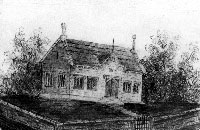 Black and white drawing of the exterior of Pitsmoor Village School