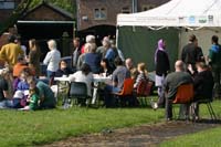 Colour photograph of a community event in Devon Gardens, 2005