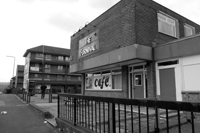 Black and white photograph of the exterior of The Furnival church and community centre