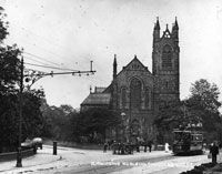 Black and white photograph of the exterior of Burngreave Wesleyan Methodist Church