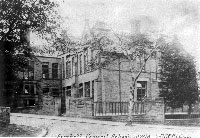 Black and white photograph of the exterior of Firshill Primary School