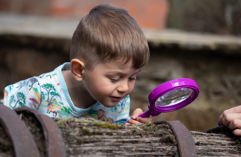 Photograph of a visitor at a family workshop