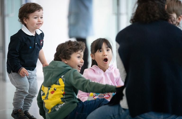 Photograph of visitors at a family workshop